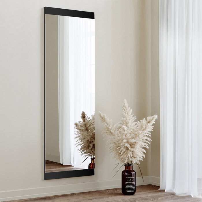 Hanah Home Espejo Decorativo Basic Negro 40x120 cm MDF
